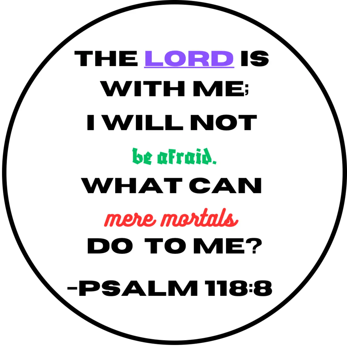 The Lord is with me — Psalm 118:6 design